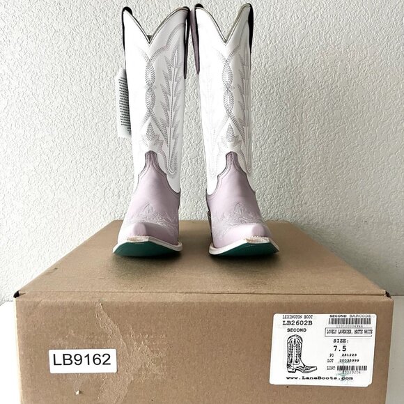 Lane LEXINGTON Purple Cowboy Boots Western Cowgirl Tall Snip Toe Mid Calf 7.5 - Picture 11 of 12